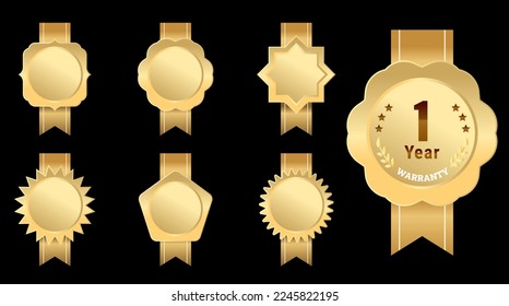 Warranty badge with ribbon set.