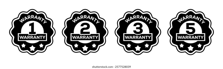 Warranty Badges. Warranty - Stamp, Imprint, Seal Template. Vector Stock Illustration