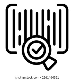 Vector de esquema de icono de código de barras de garantía. Seguridad empresarial. Dinero del certificado