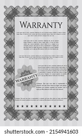 Warranty. Beauty design.  With guilloche pattern and background.  Vector illustration.  Grey color.