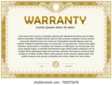 Warranty Blank Template Tangier Frame Border Stock Vector (Royalty Free ...