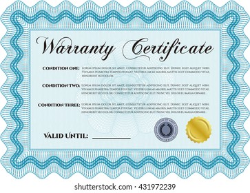 Warranty Certificate. Detailed. Nice design. Easy to print. 