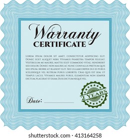 Warranty Certificate Detailed Printer Friendly Complex Stock Vector ...