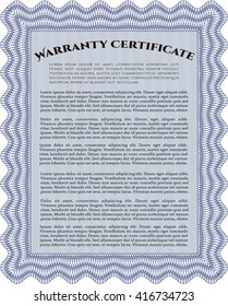 Certificado de garantía. Detallado. Fácil de imprimir. Diseño complejo. 