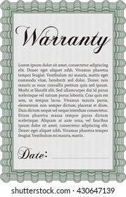 Warranty Certificate. Easy to print. Nice design. Detailed. 