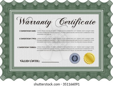 Warranty Certificate Complex Frame Design Vector Stock Vector (Royalty ...