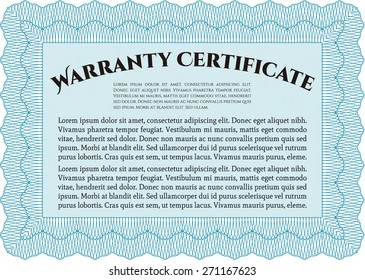 Warranty certificate template