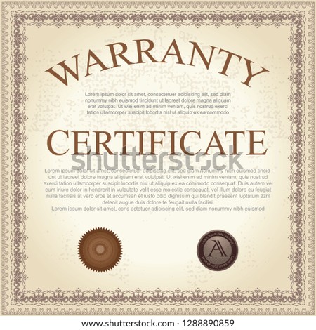 Warranty certificate template