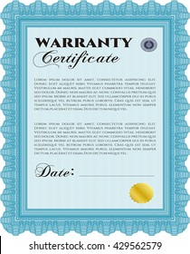 Sample Warranty Certificate Complex Linear Background Stock Vector ...