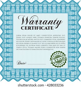 Warranty Certificate template. Detailed. Easy to print. Nice design. 