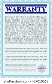 Warranty Certificate template. Easy to print. Detailed. Nice design. 