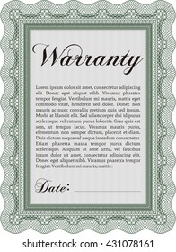 Warranty Certificate template. Easy to print. Detailed. Nice design. 