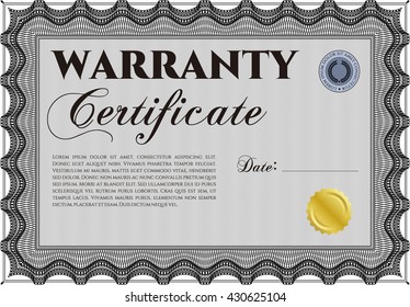 Warranty Certificate template. Nice design. Detailed. Easy to print. 