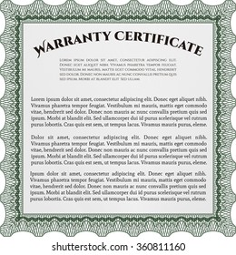 Warranty Certificate Vector Illustration Background Complex Stock ...