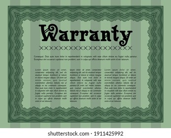 Warranty. Excellent design.  Printer friendly.  Detailed.  Green color.