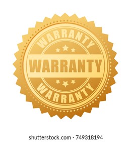 Warranty gold vector seal isolated on white background