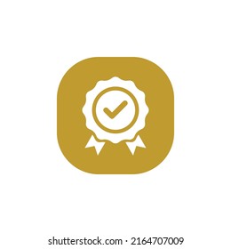 Vector de icono de garantía en el fondo cuadrado