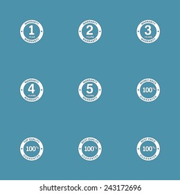 Warranty Guarantee Seal Vector Icon Design Set