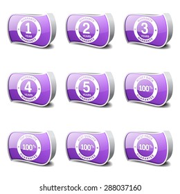 Warranty Guarantee Seal Violet Vector Button Icon Design Set