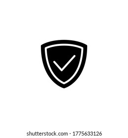Warranty Icon in black flat glyph, filled style isolated on white background