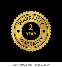 warranty icon design golden and blak color