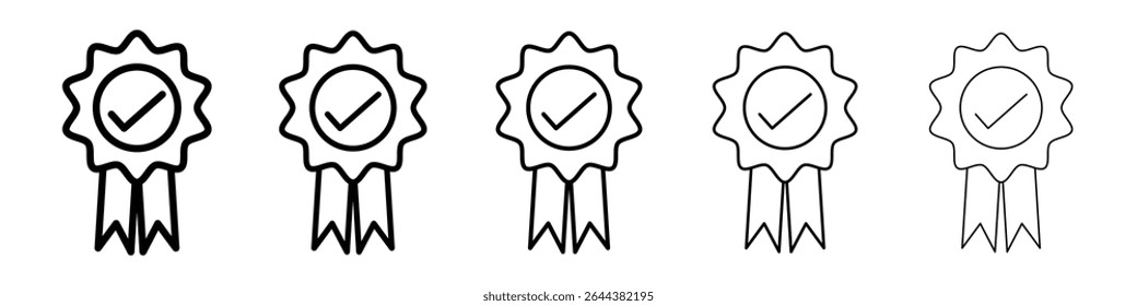 Warranty icon graphic set. trendy stroke line style