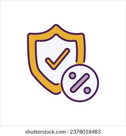 Icono de garantía islolar la ilustración del material del vector de fondo blanco.