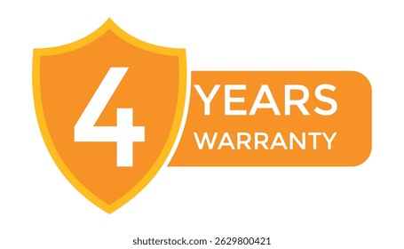 Warranty Icon and Sticker Set – 1 to 5 Years Guarantee Seals, Black Shield and Golden Hexagon Vector Collection.