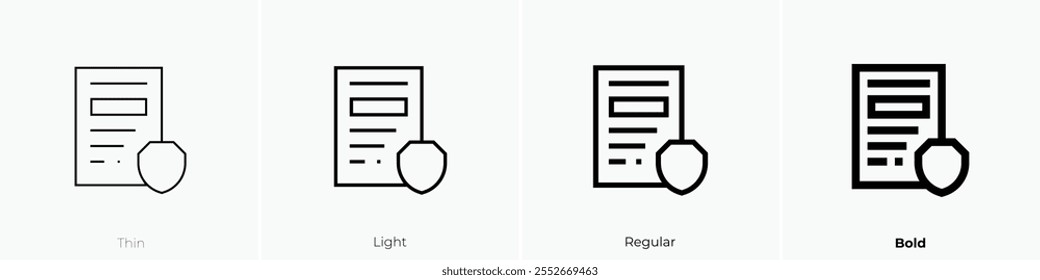 warranty icon. Thin, Light Regular And Bold style design isolated on white background