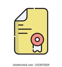 Warranty Icon Vector Illustration. Flat Outline Cartoon. Shopping and Ecommerce Icon Concept Isolated Premium Vector