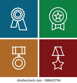 warranty icons set. Set of 4 warranty outline icons such as award