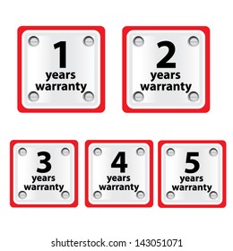 Warranty label set, vector illustration