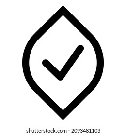 Icono de línea de garantía con forma de hoja