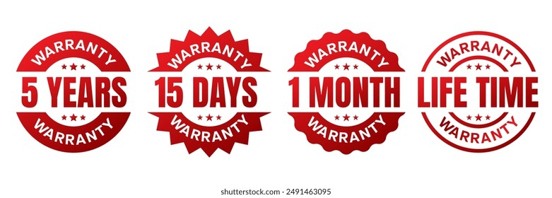 Warranty logo stamp label icon.