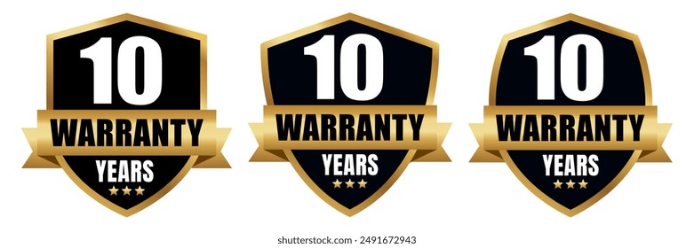 Warranty logo stamp label icon.