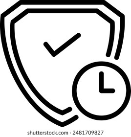 warranty period line icon illustration vector