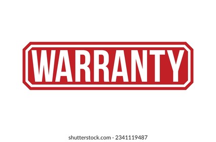 Warranty Red Rubber Stamp vector design.