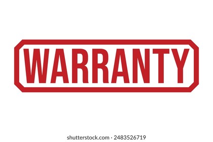 Warranty red rubber stamp vector design.