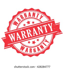 Warranty rubber stamp vector illustration isolated on white background