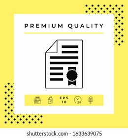 Warranty sheet of paper with a medal. Graphic elements for your design