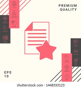 Warranty sheet of paper with a star. Graphic elements for your design