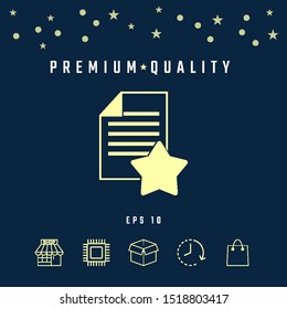 Warranty sheet of paper with a star. Graphic elements for your design
