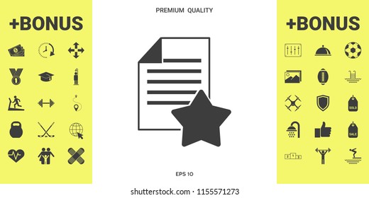 Warranty sheet of paper with a star. Icon