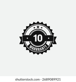 Sello de Garantía 10 años de Plantilla de Vector de Garantía	