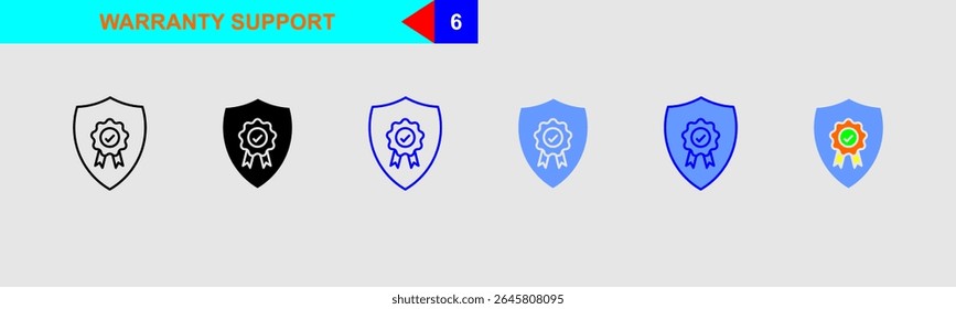 Warranty Support Industrial Icon Set