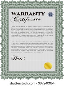 Warranty template. With background. Customizable, Easy to edit and change colors. Good design. 