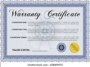 Warranty template. With background. Customizable, Easy to edit and change colors. Good design. 