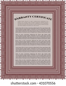 Warranty template. With background. Customizable, Easy to edit and change colors. Cordial design. 
