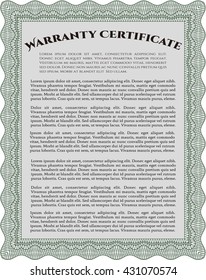 Warranty template. With background. Customizable, Easy to edit and change colors. Cordial design. 