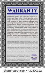 Warranty template. With background. Customizable, Easy to edit and change colors. Good design. 